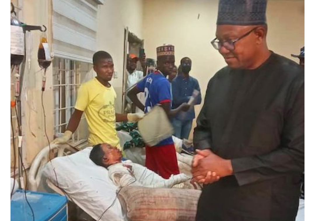 Peter Obi visits Kano mosque attack victims