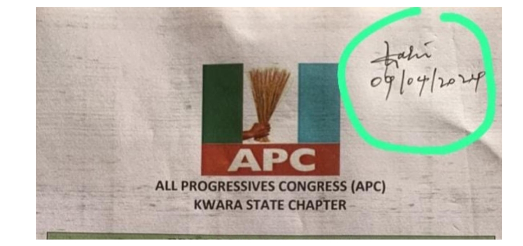 Kwara APC Releases Result Sheets Dated ‘April’ For Primaries Conducted In July